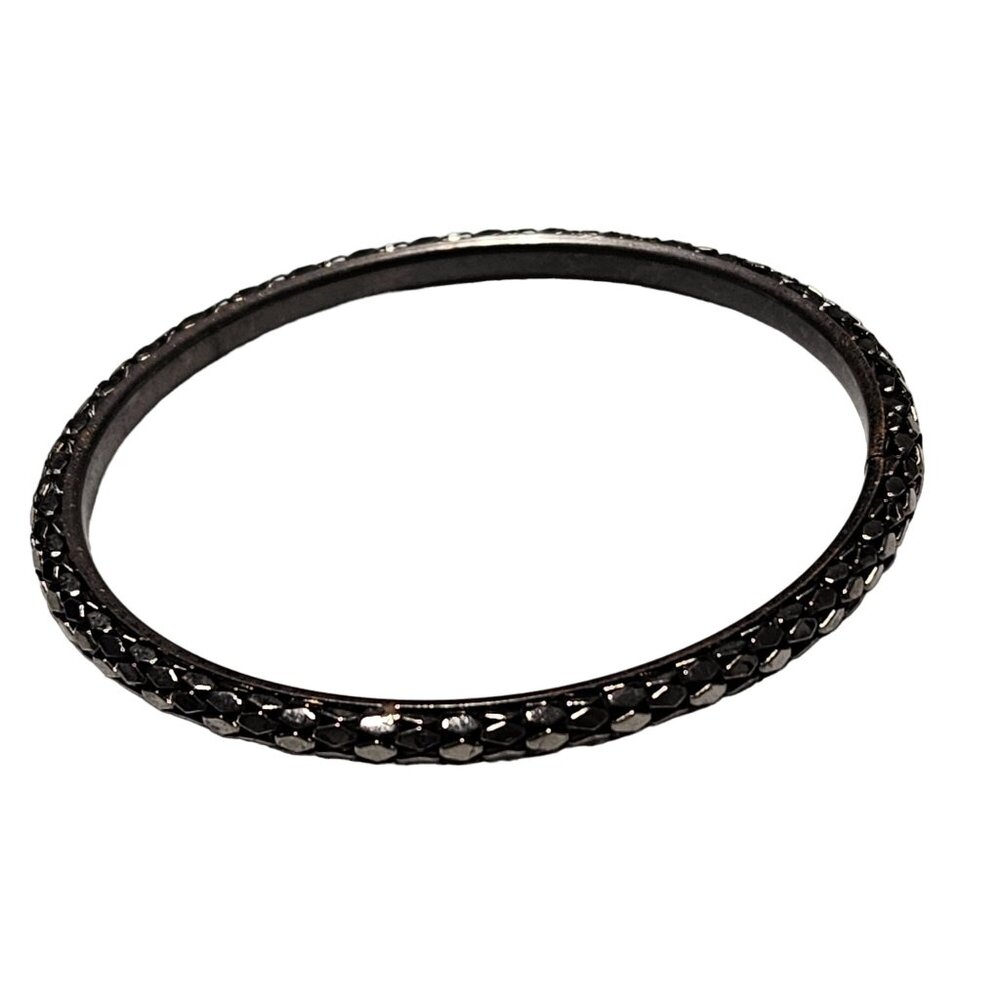 Vintage Textured Metal Bangle Bracelet Silver Tone Classic Gothic Fashion Women